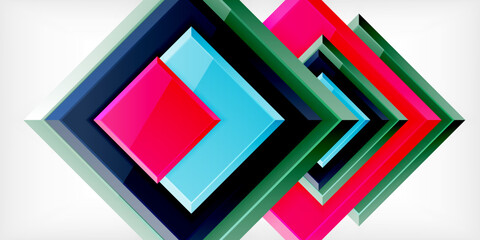 Shiny glossy metallic or plastic square design background. Vector Illustration For Wallpaper, Banner, Background, Card, Book Illustration, landing page