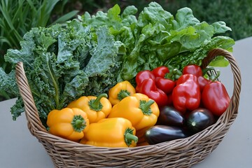 Fresh Vegetables in a Basket