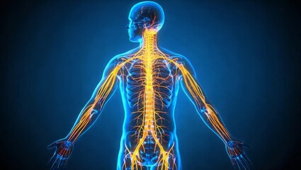 Human Body Anatomy with Nervous System Visualization