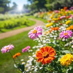 Fototapeta premium beautiful flowers in the garden