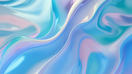 Obraz premium Ethereal Fluidity A Dynamic Dance of Pastel Waves, Capturing the Tranquil Interplay of Soft Blues, Pinks, Purples, and Greens in a Serene and Glossy Canvas