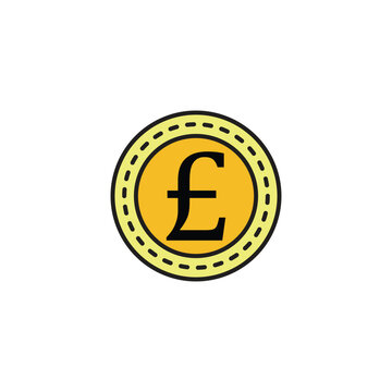 recommend clip art: Pound colored vector icon on white background. Stock vector EPS10