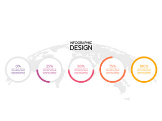 Circle percentage infographic diagrams set. Percentage pie chart for infographics.
