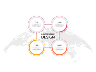 Circle percentage infographic diagrams set. Percentage pie chart for infographics.