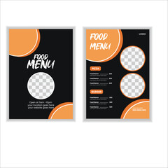 Food menu flyer template yellow color