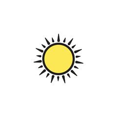 Sun colored vector icon on white background. Stock vector EPS10