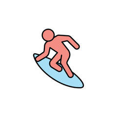 Surfer colored vector icon on white background. Stock vector EPS10