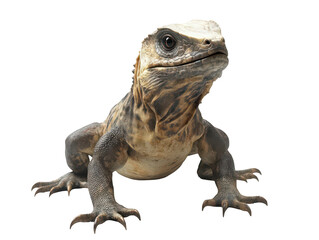 Obraz premium Close-up of a majestic iguana with textured skin and piercing eyes.