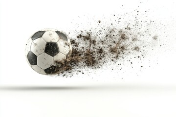 Soccer Ball Exploding into Dust and Debris