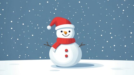 Christmas snowman flat design, winter wonderland theme, animation