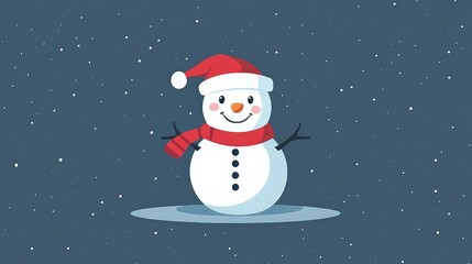Christmas snowman flat design, winter wonderland theme, animation