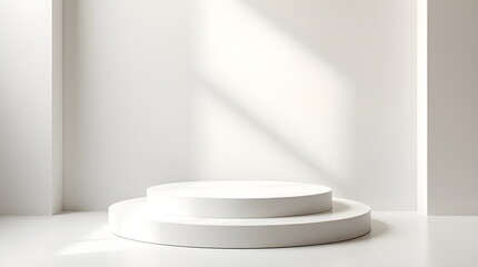 Pastel light 3d geometric podium platform for product. Christmas minimal scene for cosmetic products.