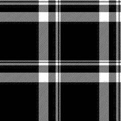 Jacket fabric plaid textile, cute pattern check vector. Variation texture tartan seamless background in black and white colors.