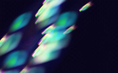 A set of colourful vector lens, crystal rainbow  light  and  flare transparent effects.Overlay for backgrounds.Triangular prism concept.