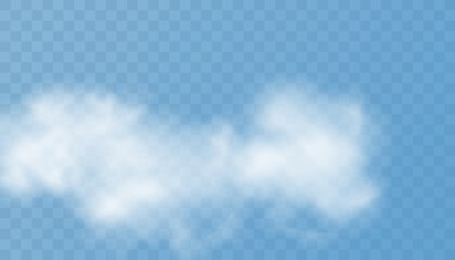 Cloud. Sky in clouds. Set of vector condensation trails. Smoke.
