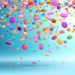 Vibrant Celebration: Colorful Confetti on a Festive Background