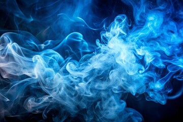 Obraz premium A blue smokey wave with a white background