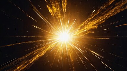 Abstract gold light ray sun beam blur glow effect background gold light flash spotlight 