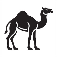 A camel with a blue coloring on its head