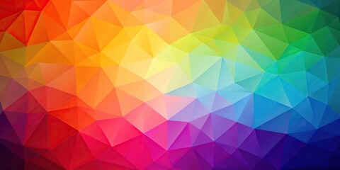 Obraz premium Rainbow orange pink purple gradient polygon shaped background Wide-Angle