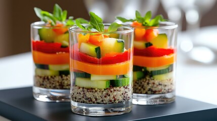 Colorful Roasted Vegetable Verrine with Layers