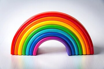 Rainbow shaped object on white background