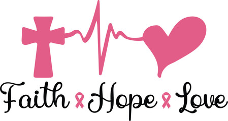 Breast Cancer T-shirt Design, Breast Cancer Awareness, Inspirational Breast Cancer Survivor T-Shirt, Hope and Strength Pink Ribbon, Support Breast Cancer Fighters, Faith Over Fear, Warrior Woman.