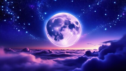 Naklejka premium Beautiful moon wallpaper with stunning colors and clear sky details