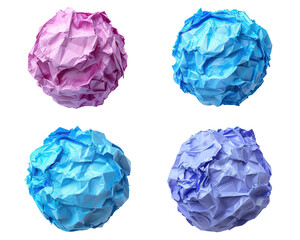 Four paper balls with different colors