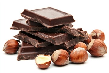 Obraz premium Indulgent Hazelnut Chocolate Bar with Tantalizing Nut Flavor