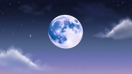 Fototapeta premium Captivating moon wallpaper showcasing glowing craters and a star-filled sky
