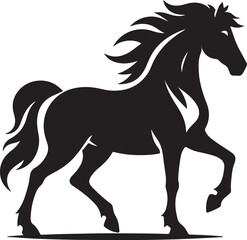 Fototapeta premium Silhouette of Horse on white background eps 10