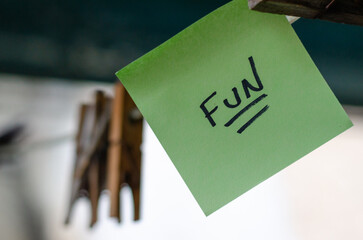 Motivational Word In A Green Square Paper Outdoor Composition