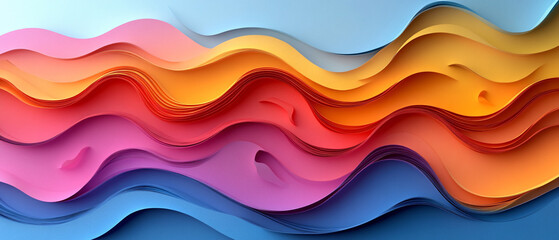 Fototapeta premium Abstract Colorful Paper Waves Background