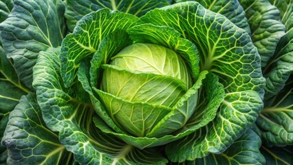 Fototapeta premium a head of cabbage with leaves 