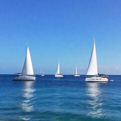 Fototapeta premium sailing boat on the sea