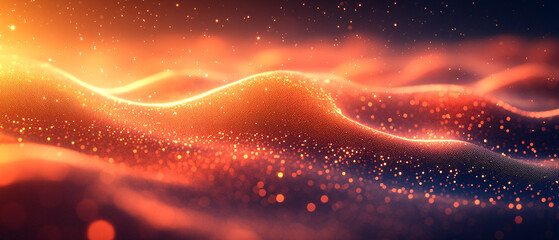 Obraz premium Abstract Orange and Gold Glitter Background with Bokeh