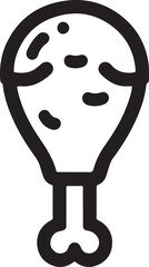 Chicken parts vector art, Icons, Fried chicken leg icon silhouette vector on a white background.