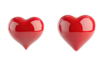Red Hearts With Blood Drops on a Transparent Background Generative AI
