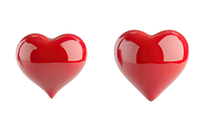 Red Hearts With Blood Drops on a Transparent Background Generative AI
