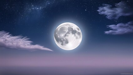 Elegant moon wallpaper featuring soft clouds and a luminous glow
