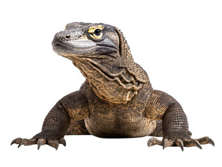 Obraz premium Close-up of a Komodo dragon showcasing its textured skin and sharp claws.