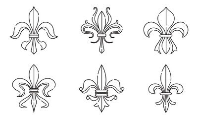 Fleur de lys coat of arms symbols Set Vector