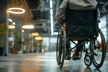Obraz premium Close up of person in a wheelchair at office