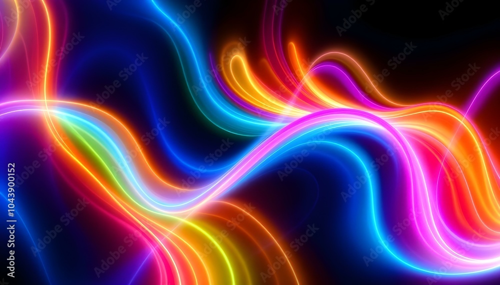 Fototapete Abstract wave patterns with vibrant hues of pink, purple, and blue create a mesmerizing digital artwork perfect for backgrounds. Digital abstract image of soft gradient waves 