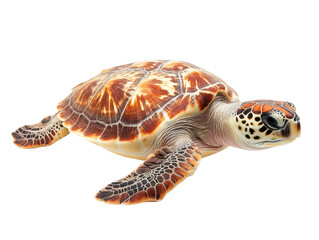 Beautiful sea turtle with intricate shell patterns, gliding gracefully.