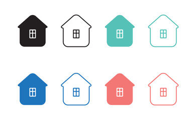 Home icons. House vector icons. Set of houses symbols. Illustration