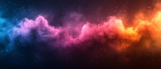 Obraz premium Abstract Space Nebula with Glowing Colors and Stars