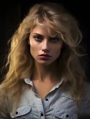 Fototapeta premium portrait of a angry woman, angry woman portrait