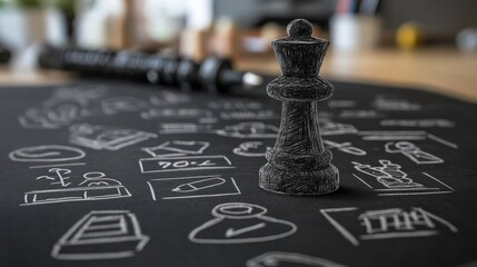 strategy concept hand drawn on blackboard